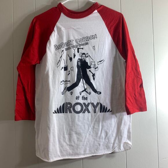 vintage 1978 ROBERT GORDON Rock Billy Boogie The Roxy 3/4 sleeve tee shirt XL - Picture 2 of 7